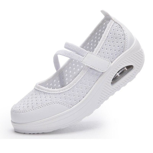 Sommar Damskor Platt Plattform Bekväma Skor White 7