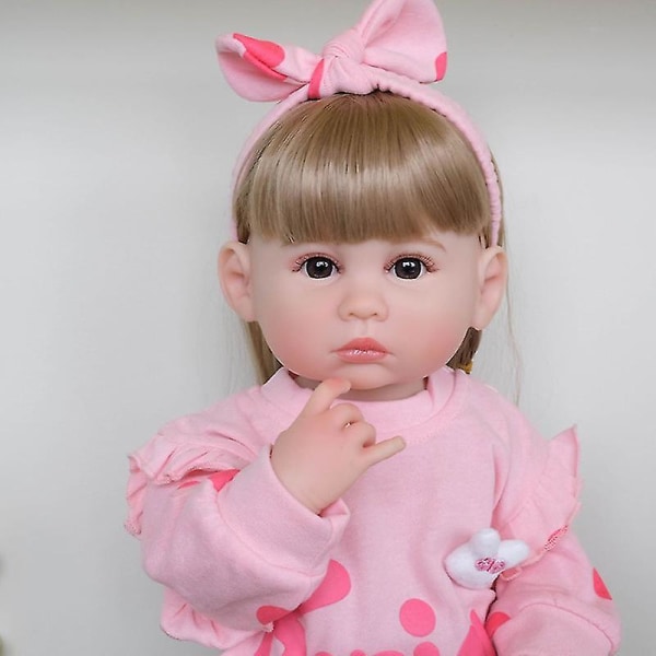 Npk 55cm Real Baby Helkropp Gosig Reborn Toddler Girl Docka Prinsessan Naturtrogna docka med blont hår Julklappar till barn