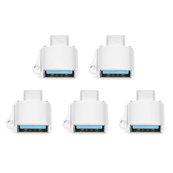 5 st Typ-C Hane till USB2.0 OTG Adapter Portabel Datakonverterare Datortillbehör (Silver)