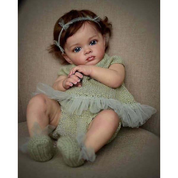60 cm Reborn Doll Tutti Toddler Girl med Genesis Paint Högkvalitativ 3d hud Flera lager Målning Synlig ven