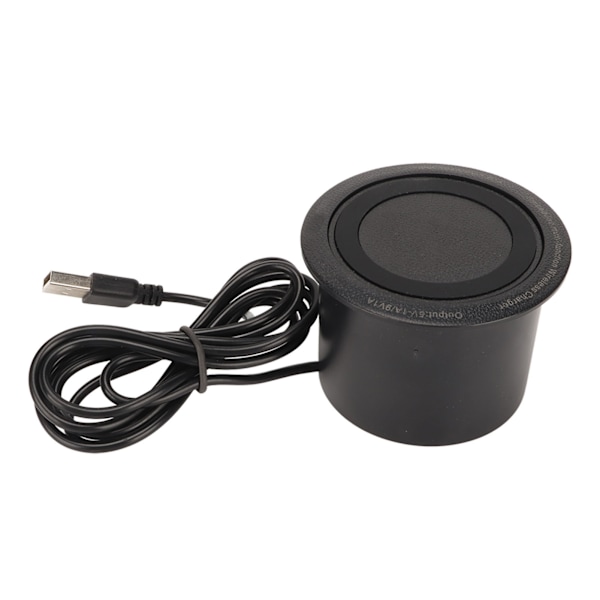 Trådlös Laddare Multifunktionell Dubbel USB-Port Adapter 10W Dold Inbäddad i Skrivbord Trådlös Laddningsplatta