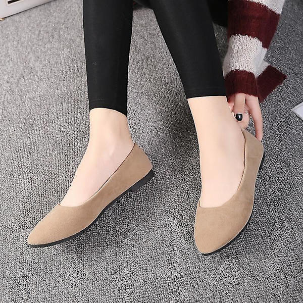 Dam Pointed Toe Loafers Skor Peach red 6
