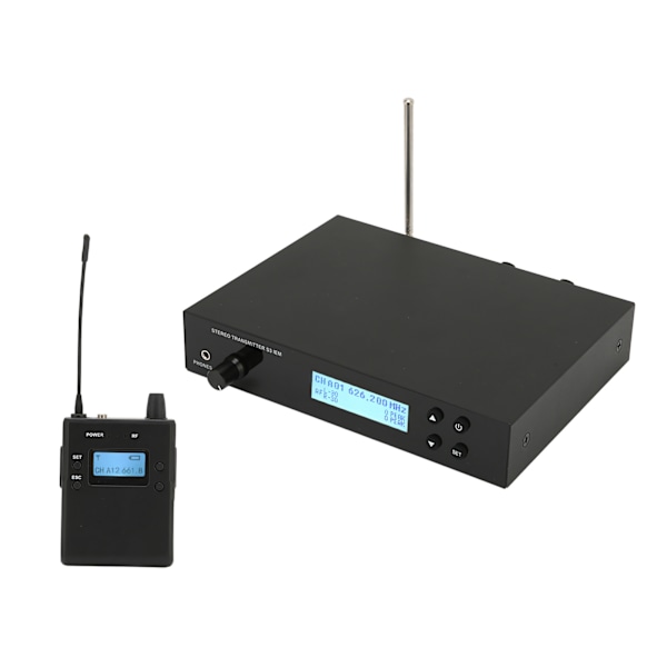 Trådlöst Hörlursmonitorsystem 626?662MHz 90dB 3 Lägen Monitor Öronretursystem för Bandsångare 110?240VEU-kontakt