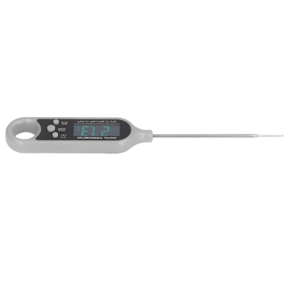 Matlagnings-termometer i pennmodell, elektronisk rostfri sond, grilltermometer för kök, barbecue, grå