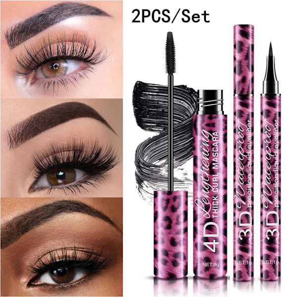 Fashion Vattentät Långvarig Mascara Eyeliner Set Smink Kosmetiska Verktyg
