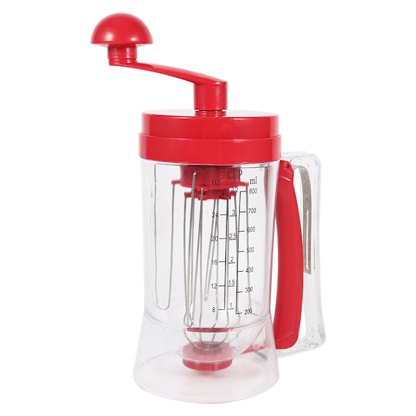 1 st Bärbar Manuell Pannkaksmixer & Dispenser Maskin Äggvisp Blender för Muffin