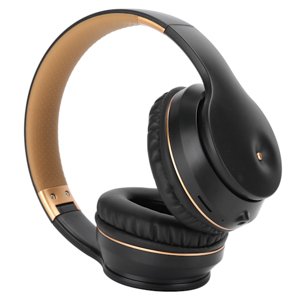 Trådlöst Bluetooth-stereoheadset MP3 för musik, spel, datorer, stöd för minneskort, svart guld