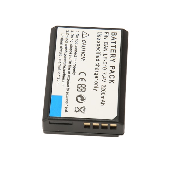 LP E10 Litiumjonbatteri Professionellt 7.4V 2200mAh Kamerabatteri Ersättning för 1300d 1100D 1200d 1500D 3000D