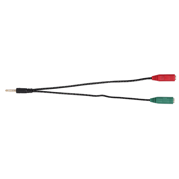 1-i-2 Han- till Hon- 3,5 mm Dubbla Hörlurar Mikrofonadapter Headset Par Audiodelare