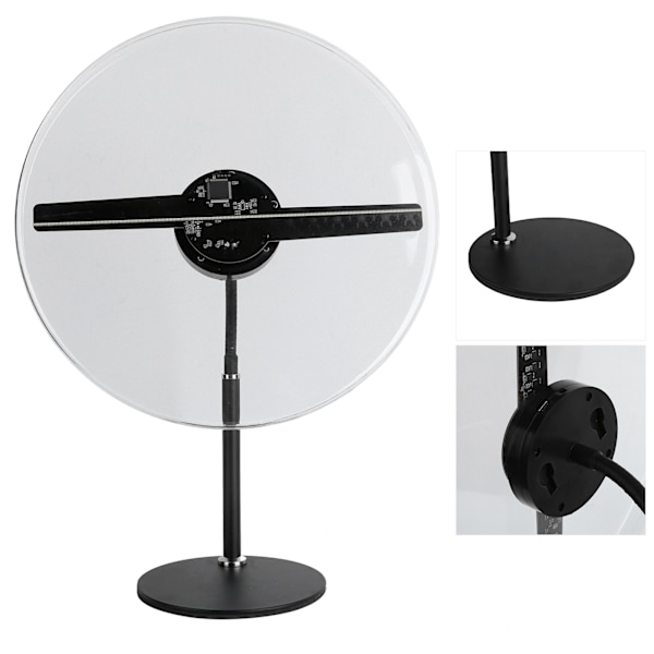 30CM Holografisk Reklamprojektor 3D 256 LED Fläktprojektionsdisplay med Ställ EU-kontakt 100?240V
