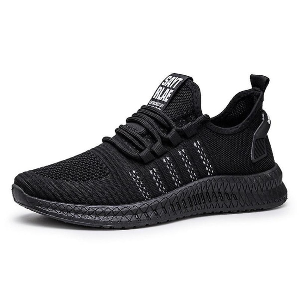 Mesh Casual Lac-up Lättvikt Bekväma Walking Sneakers som andas Black 6.5