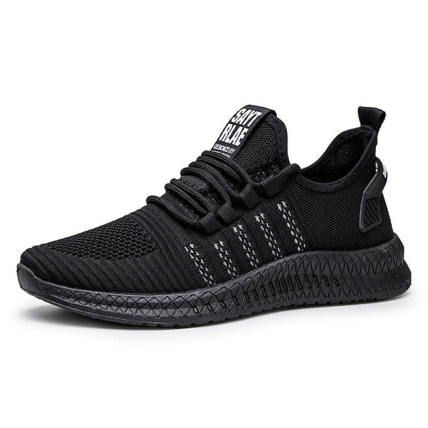 Mesh Casual Lac-up Lättvikt Bekväma Walking Sneakers som andas Black 7