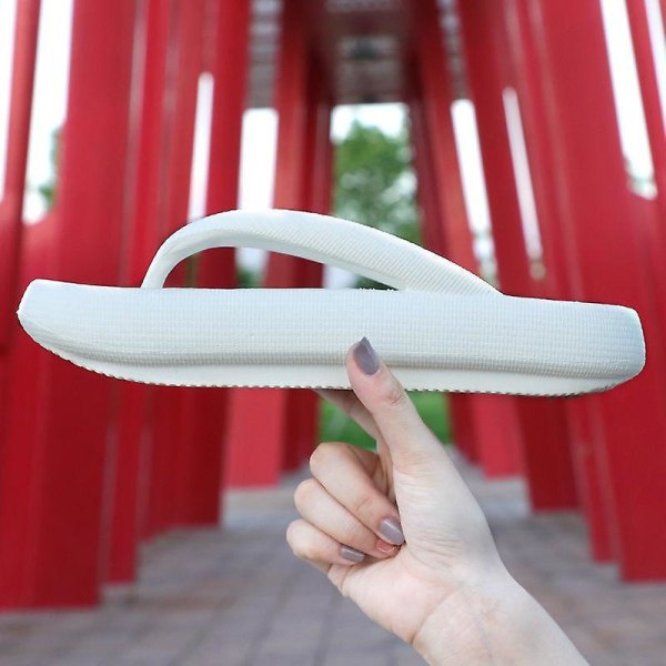 Tjock botten plattform Sea Flip Flop string sandaler, sommarskor White 5 /