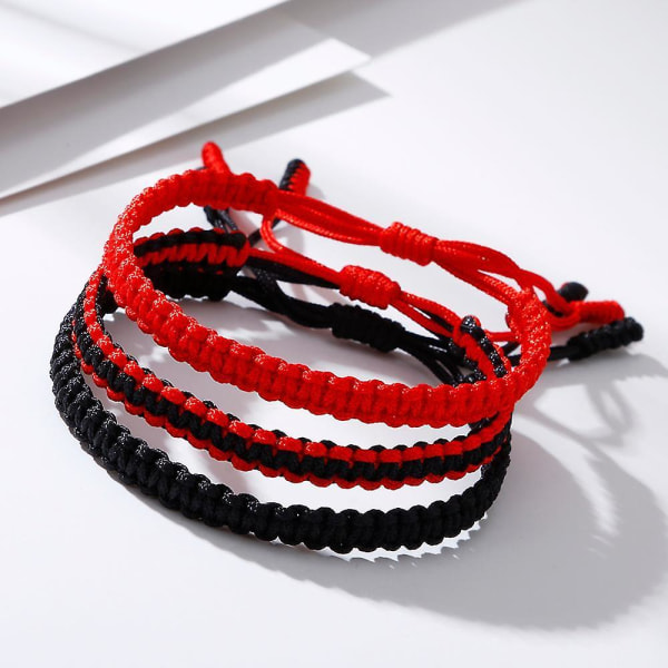 Vävd tråd Rep Lucky Armband, Kvinnor, Män, Charms Armband Smycken Snake black red