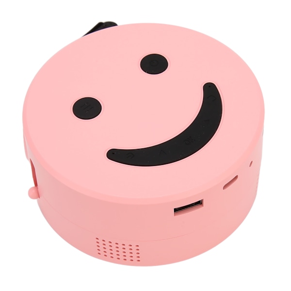Mini Projektor 1080P HiFi Stereo Portabel Liten Projektor med Fjärrkontroll för USB Laptop för IOS för Android Telefon Rosa