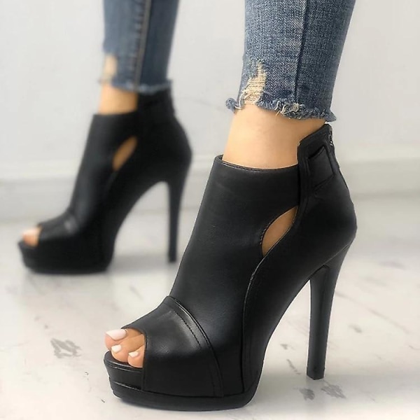 Spring Fall- Hollow Out Square, Pumps-stövlar med hög klack black1 40