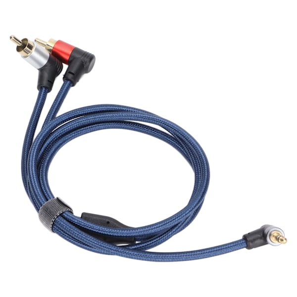 3,5 mm Hane till 2RCA Hane Adapter Nylonflätad AUX RCA Y-kabel för Smartphones MP3-spelare Surfplattor Högtalare