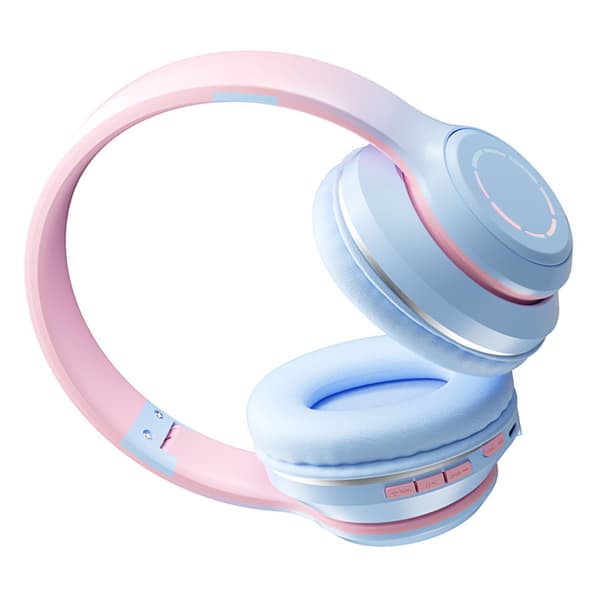 Trådlöst Spelheadset Gradient BT5.2 Anslutning Mjuka Öronkuddar Färgglada Ljus Spelheadset för Dator Bärbar Blå