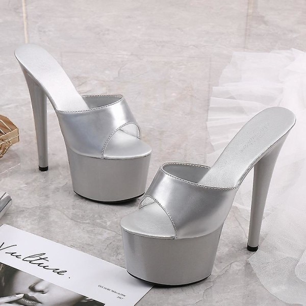 Walking Show- Stripper högklackat sandal ( set 1) Light Grey 7.5