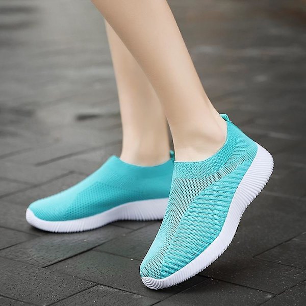 Sneakers med mesh -plattform som andas ( set 1) 1926green 43