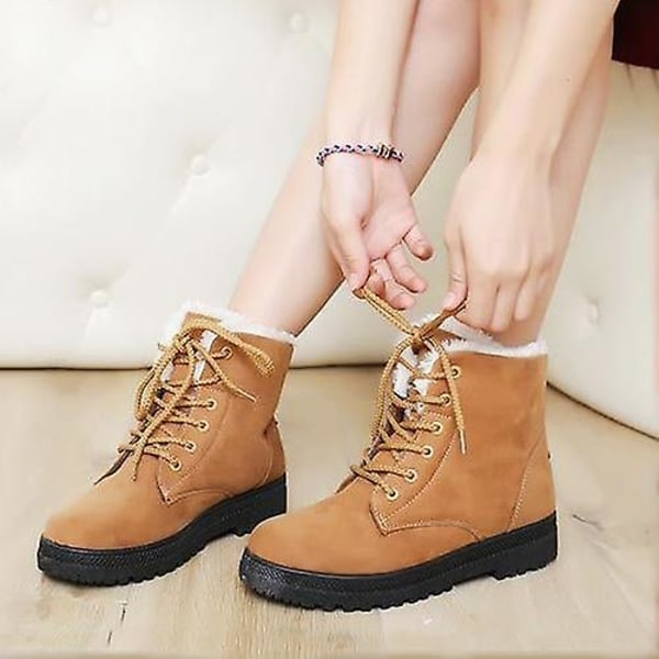 Kvinnor nya vintermode ankelboots Khaki 5.5 /