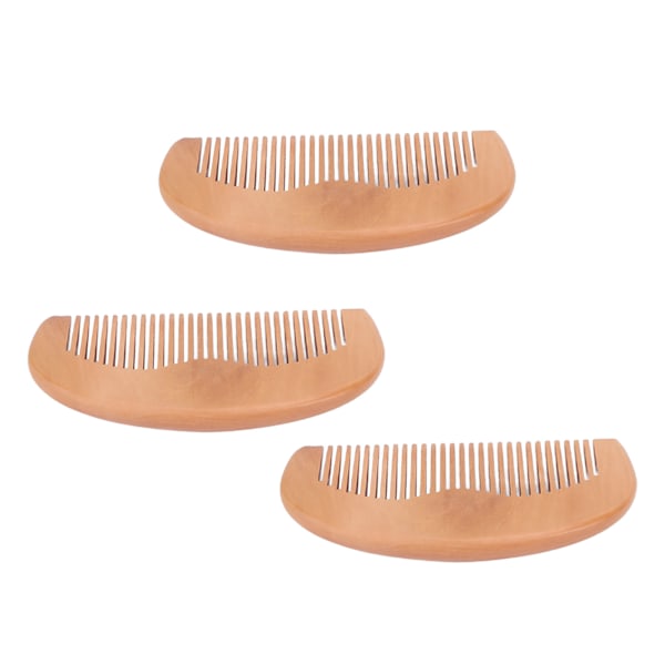 3 st Träkam Professionell Hemmasalong Bärbar Ergonomisk Utrasslande Hårkam för Styling