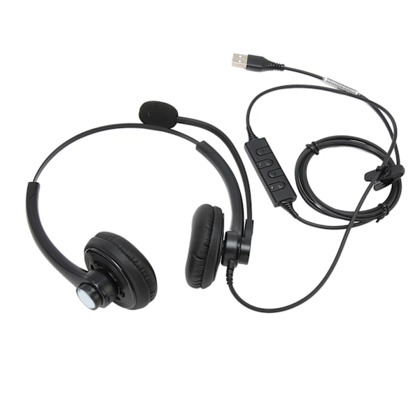 Trådbunden Telefonheadset Brusreducering Binaural Business Hörlurar med Mikrofon för Call Center Kundtjänst USB-kontakt