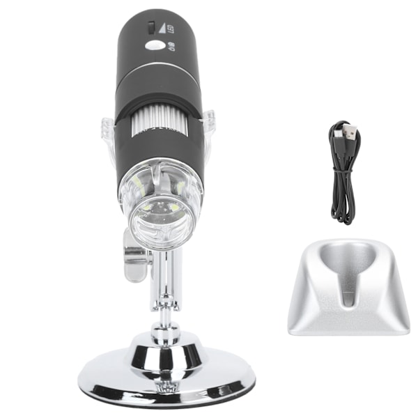 WiFi Trådlöst Digitalt 1080P Mikroskop 1000X Handhållet Förstoringsglas Kamera 8 LED-lampor
