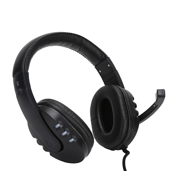 Spelheadset LED Färgglada Andningsljus Stereo Ljud E-sport Trådbundet Headset Svart