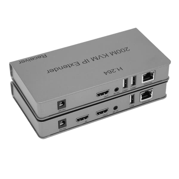 HD Multimedia Interface IP Extender 200m Full HD 1080P IR Kontroll Loop Out KVM Nätverksförlängare 100?240VEU Plug