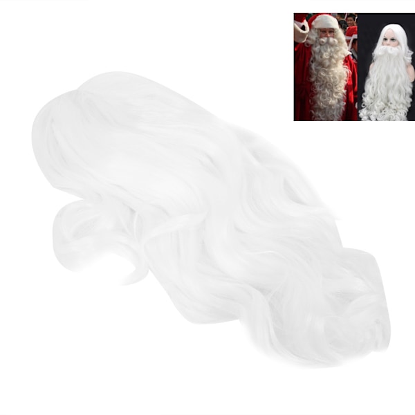 Cosplay Jultomte Peruk Syntetiskt Hår Vit Lång Lockig Vågig Peruk för Julfest