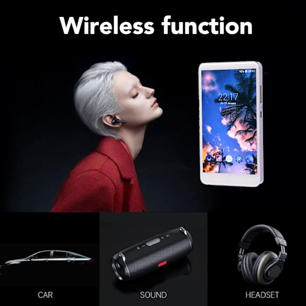 Bluetooth MP4-spelare 5 tum HD pekskärm HiFi brusreducering bärbar WiFi-musikspelare med kamera för Android Lila