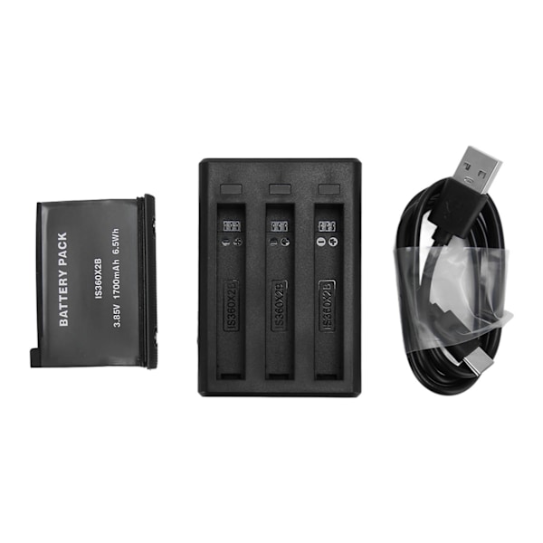 för Insta 360 ONE X2 Batteriladdare 3 Kanalers Snabbladdande Batteriladdningshubb med Uppladdningsbart Litiumbatteri