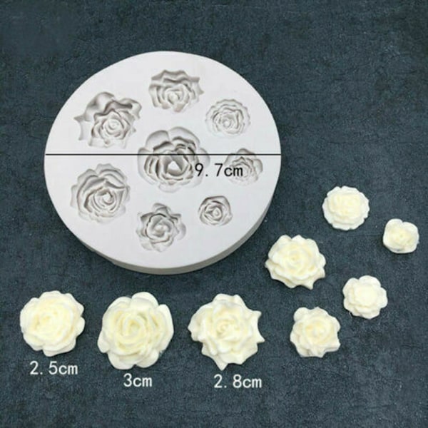 3D Blomma Silikonform Tårtdekoration Topp Silikon Jello Socker Choklad Fondantformar