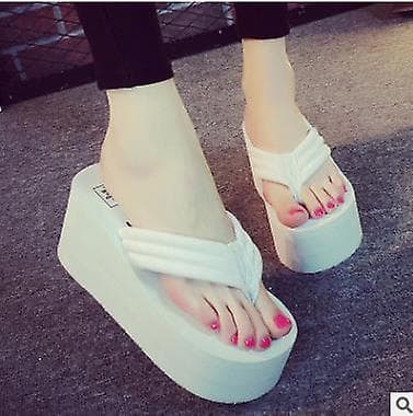 Sommar- kilplattform, flipflops, sandaler med hög klack ( set 3) 10 / Style 3 white 8cm