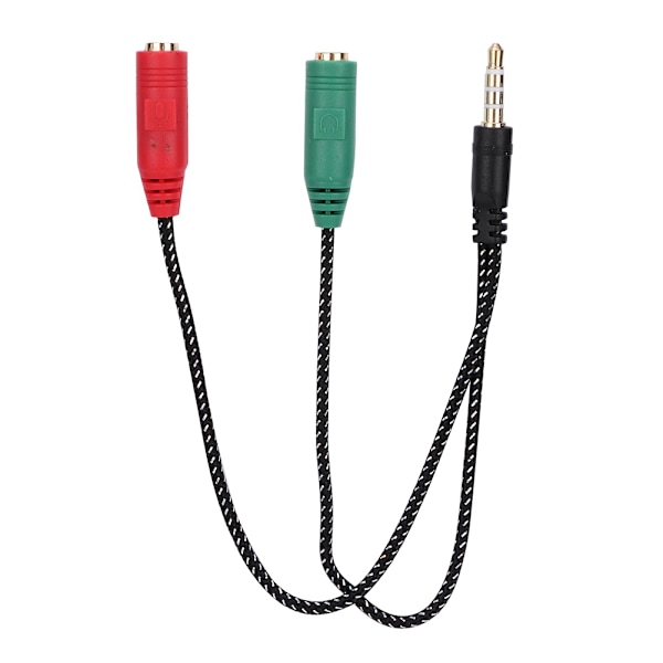 1-i-2 Han- till Hon- 3,5 mm Dubbla Hörlurar Mikrofonadapter Headset Par Audiodelare