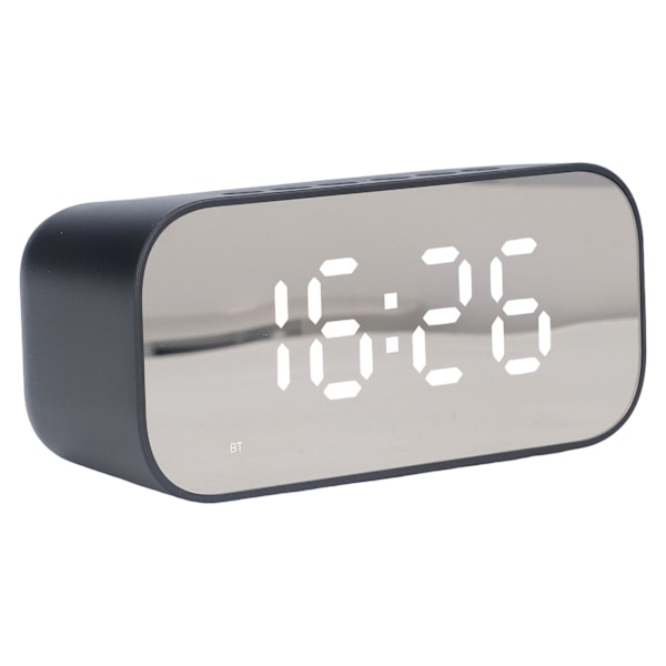 Väckarklocka med radio, bärbar, dimmerkontroll, dubbla larm, FM-radio med Bluetooth-högtalare för hemmet och kontoret, svart