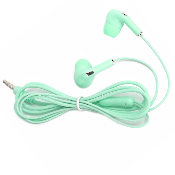 Trådbundna Sport Hörlurar 3.5mm Universal HiFi Musik Bas Hörlurar med Mikrofon Grön