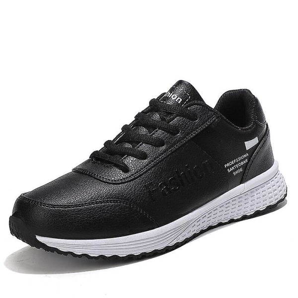 Mode tennisskor, lätta läder sneakers Black White 8