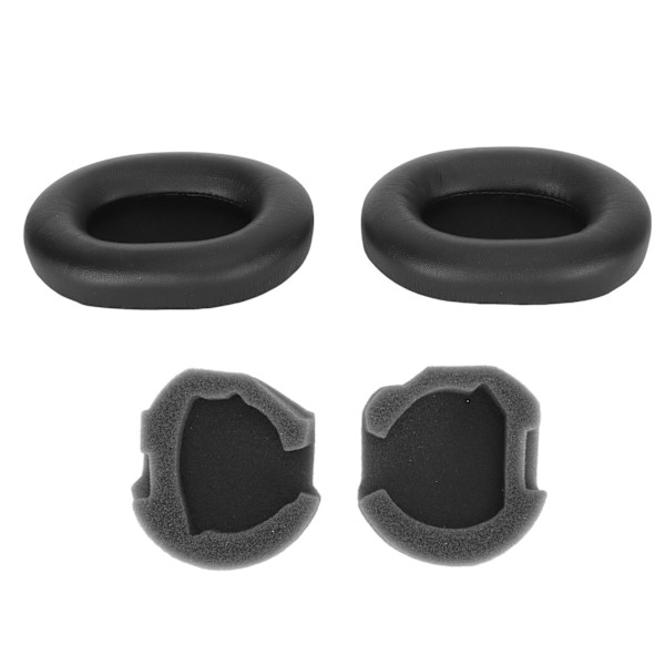 Hörlurskuddar Proteinläder Ljudisolering Memory Foam Svamp Öronkuddar för WH 1000XM5 Trådlöst Headset Svart