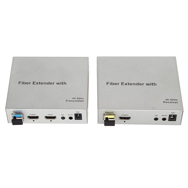 HD Multimedia Interface över fiberoptisk förlängare Professionell 20KM 4K 60Hz KVM Optisk Transceiver 100?240V EU-kontakt