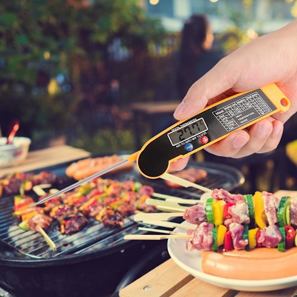 Vikbar Sond Elektronisk Digital BBQ Grill Kötttermometer Kök Matlagningstermometer
