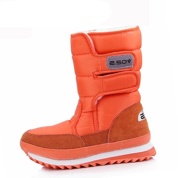 Vattentät kvinnlig snö, vinterstövlar Orange 41