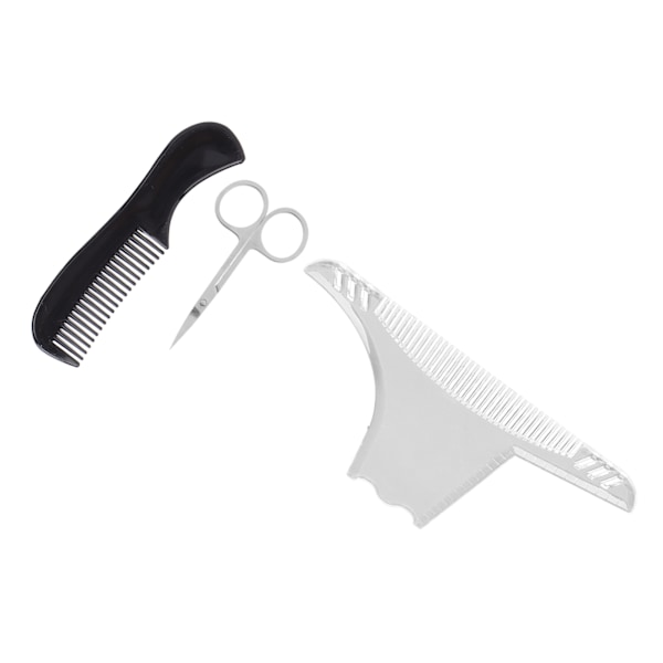 Transparent Skäggformningskam Schablon Kit Män Manlig Styling Tillbehör