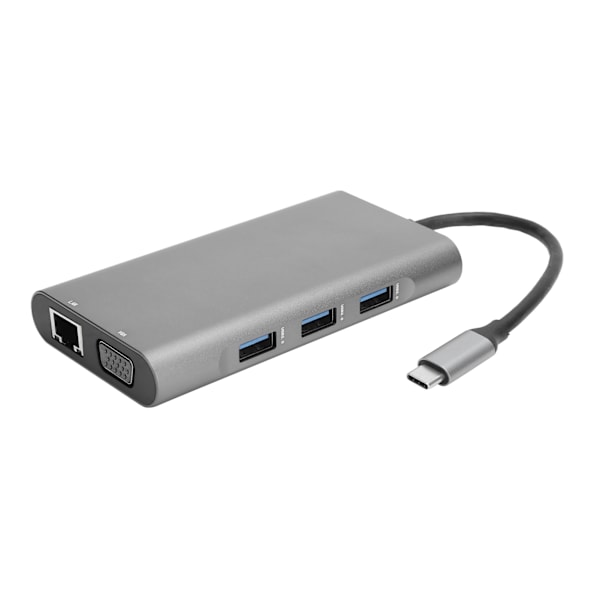 Z030 10-i-1 Type-C Hub Dockningsstation USB3.0/PD/HDMI/RJ45/VGA/Minneskort 3,5MM Adapter