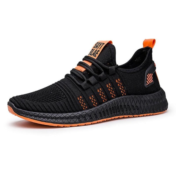 Mesh Casual Lac-up Lättvikt Bekväma Walking Sneakers som andas Orange 13