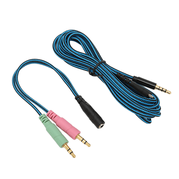 Hörlurskabel Förlustfri OFC-kärna Ersättningssladd med Y-adapter för Steelseries Arctis 3 5 7 Pro 2m