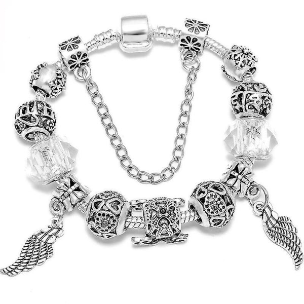 Bear Palm Dreamcatcher Feather Charm Armband Set-3 Silver Color 17cm