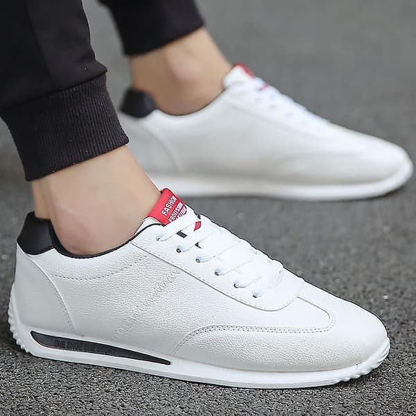 Män Casual Höst Mode Läder Sneakers Green B 7
