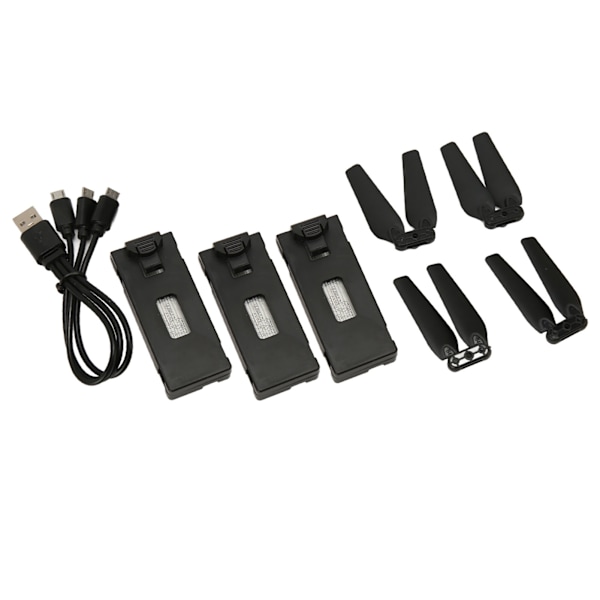 3 st 3,7V 1800mAh Drönarbatteri Plug and Play RC UAV-batteri med Propellerblad för E88 E88PRO E525 E99 E99PRO P1 K3 S1